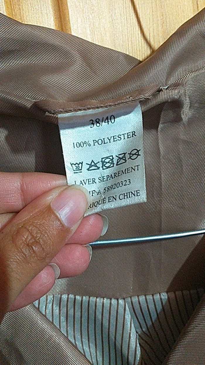 Veste trench marron clair imperméable taille 38/40 - photo numéro 2