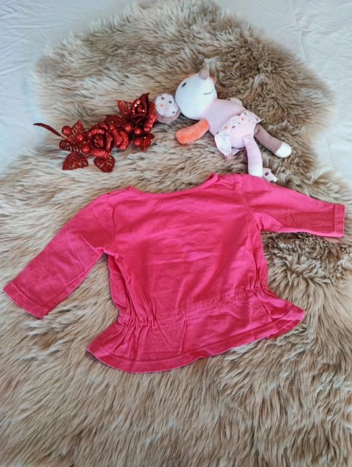 T-shirt fushia in extenso 3mois - photo numéro 3