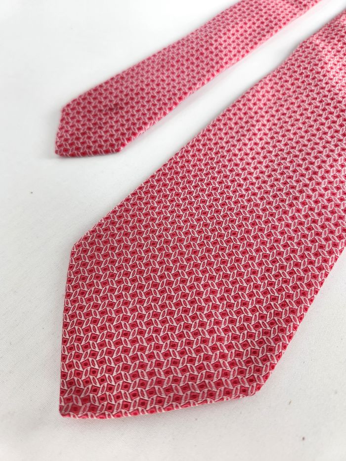Cravate Altea Milano – 100% Soie – Micro-motifs Rouges & Blancs - photo numéro 2