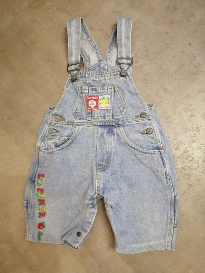 Salopette courte en jean 1 an Sunny Team