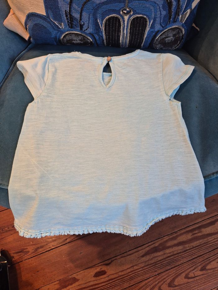 Tee-shirt Zara Babygirl t. 2/3 ans bleu clair - photo numéro 9