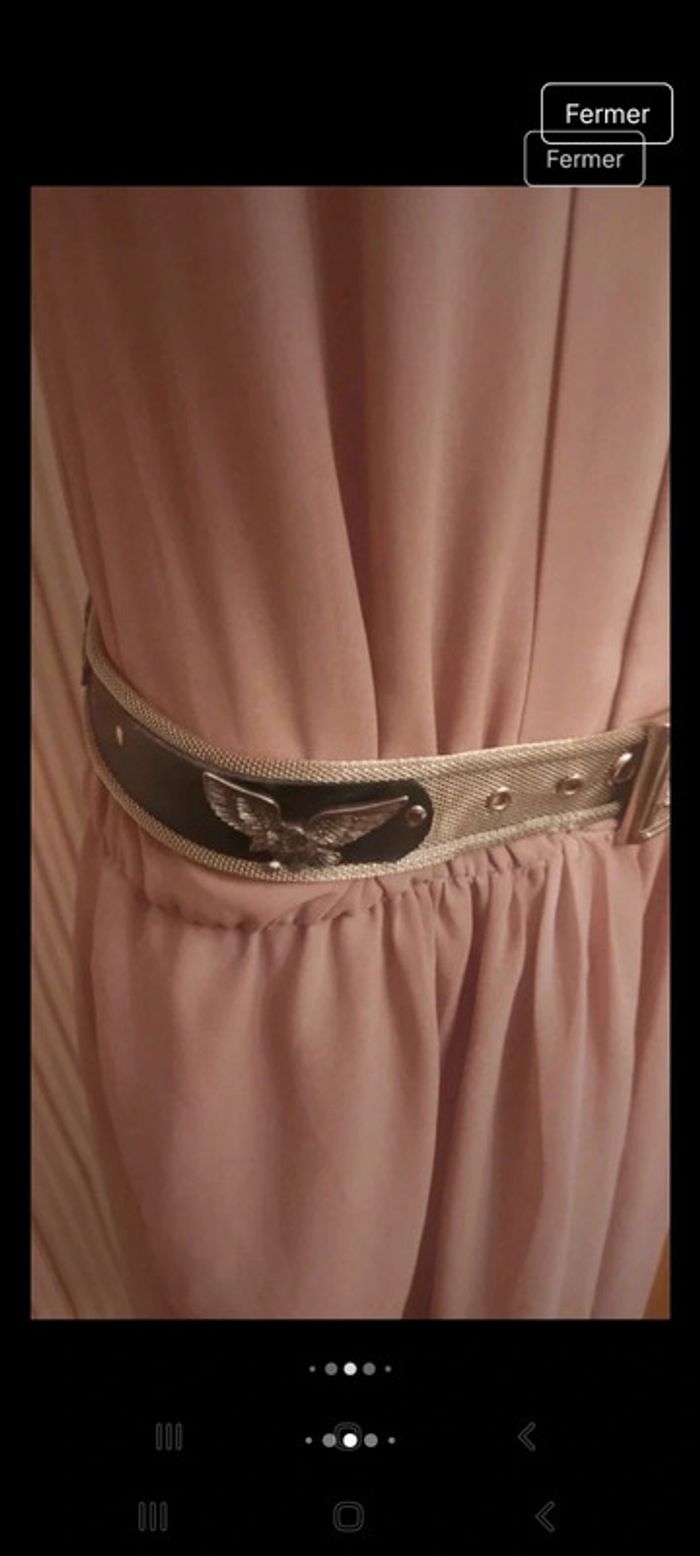 Ceinture en métal/cuir/aigles ajustable 80/90cm - photo numéro 7