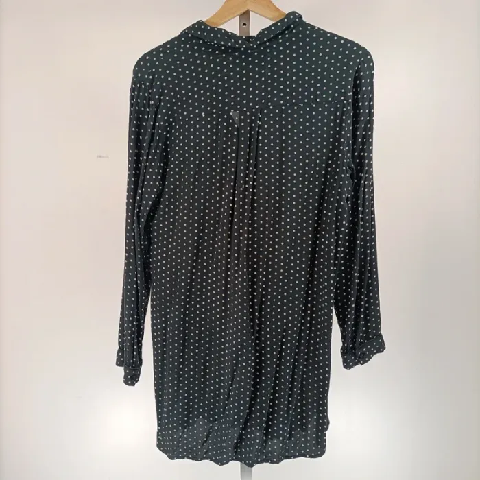 Chemise longue noire à pois blancs - Taille L estimée - N by Naf - A034 - photo numéro 7