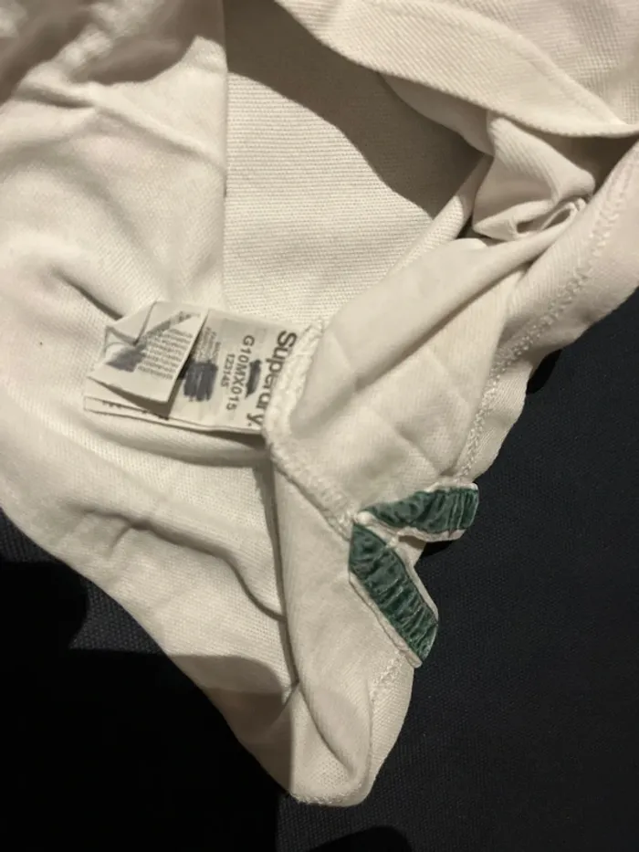 Polo blanc superdry taille M - photo numéro 5