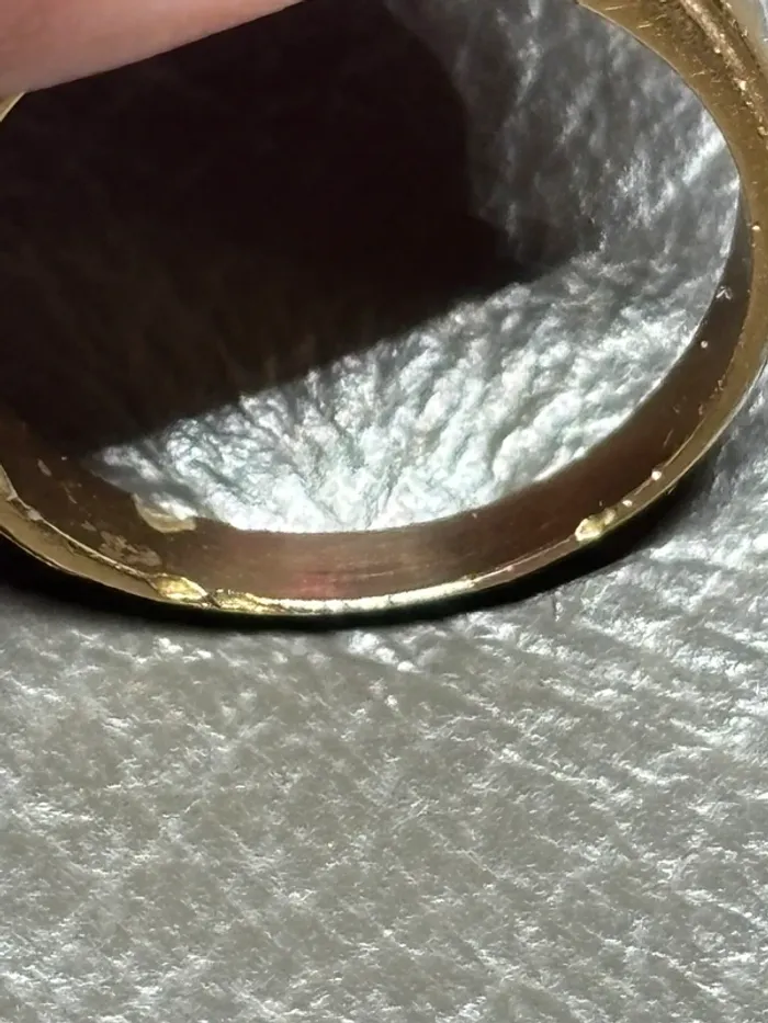 Bague / chevalière plaqué or avec une pierre - photo numéro 9