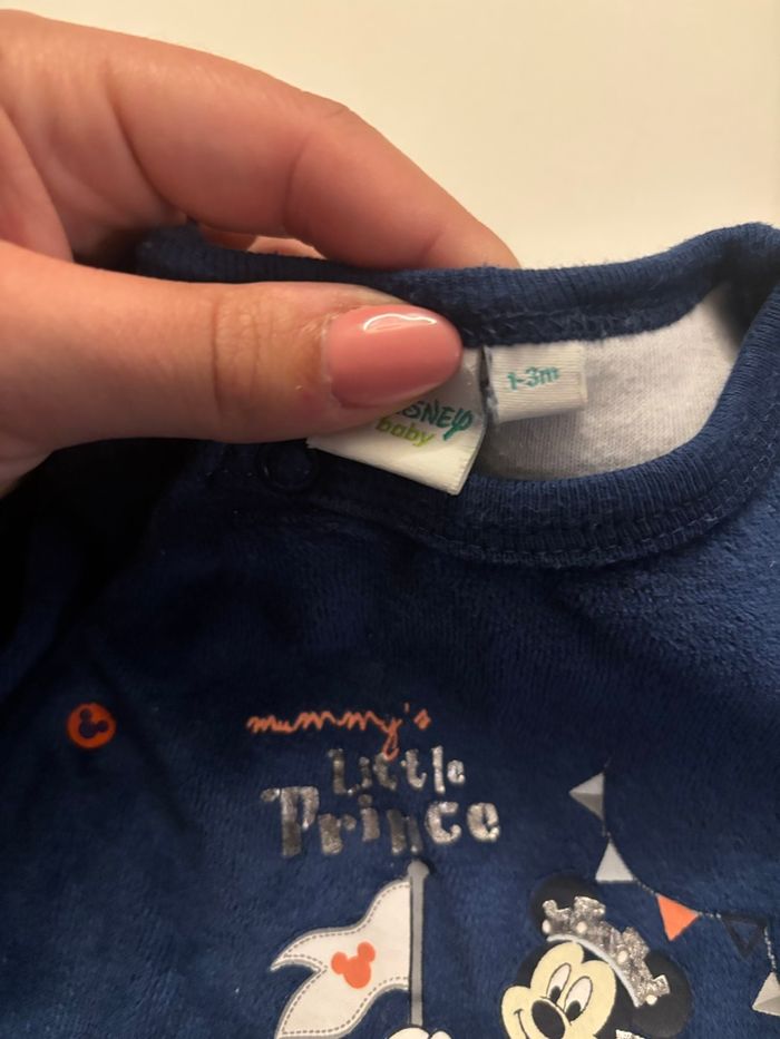 Pyjama velours Disney Mickey 1-3 mois - photo numéro 2