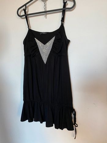 Top à bretelles plastron sequins 38/40