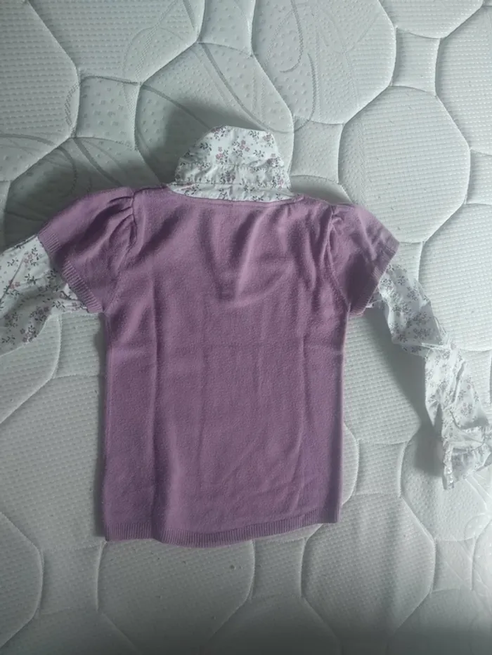 Petit pull Léger avec effet Chemisier fleurie Fille - photo numéro 5