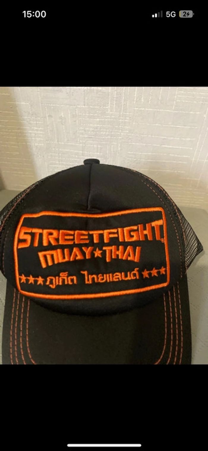 Casquette filet Street fight Muay Thai noir orange - photo numéro 2