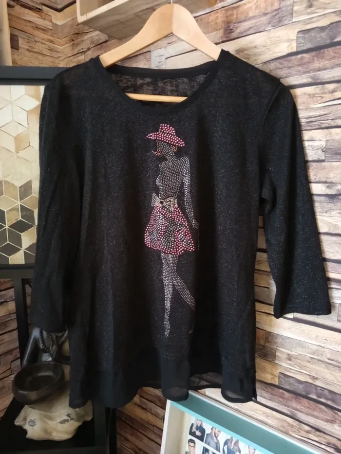 Pull paillettes femme