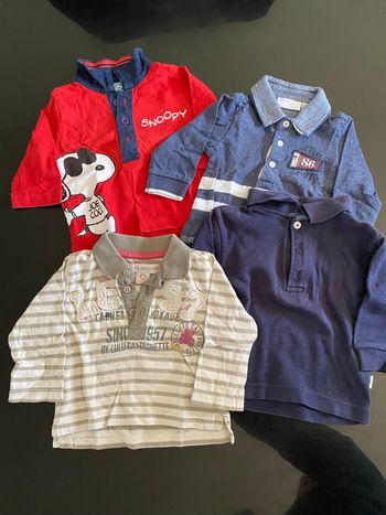 4 polos manches longues 3 mois