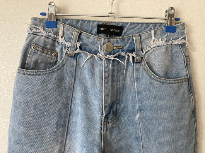 jeans droit effiloché à la taille - photo numéro 2