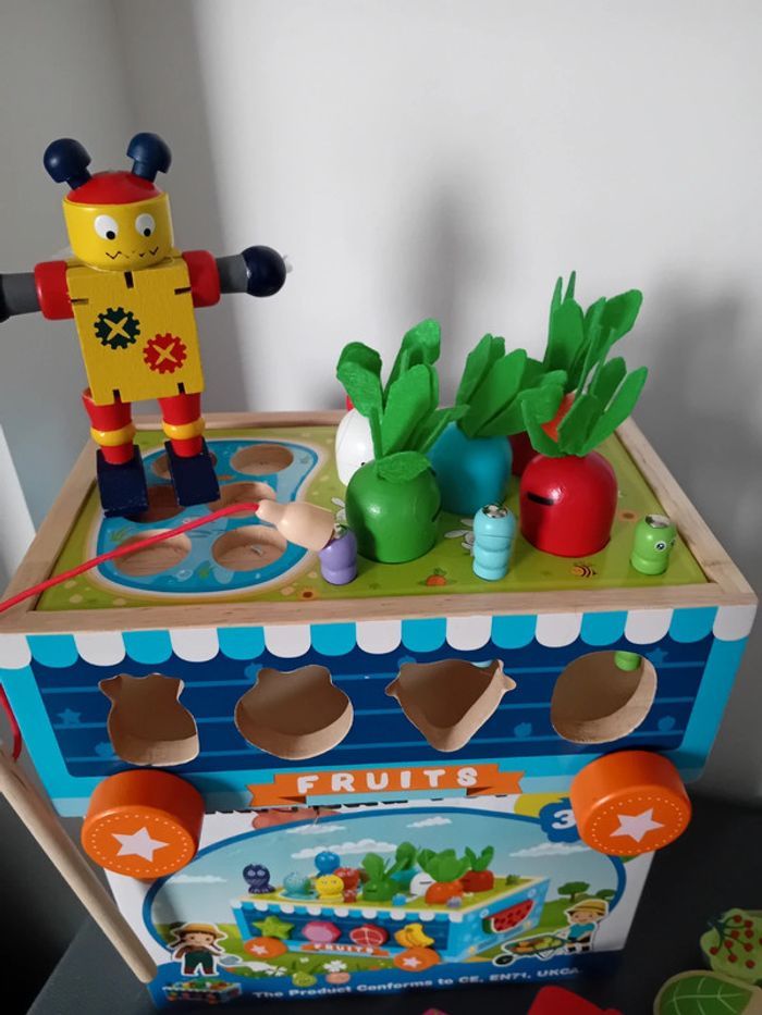 Lot jouets enfant en bois 3 ans mixte tbe - photo numéro 4