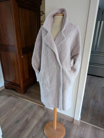 Manteau bouclettes  rose poudré