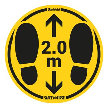 2 Adhésifs " pas " Distance Social 2 Mètres