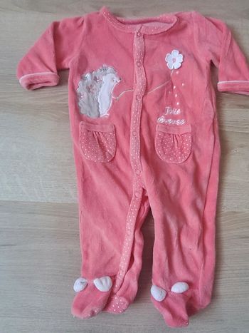 🌴 Pyjama rose gemo avec hérisson taille 3 mois