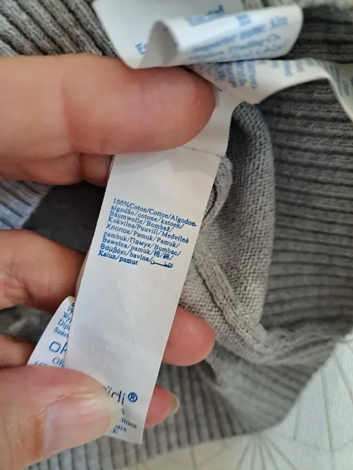 Joli pull garçon comme neuf okaïdi 8 ans gris corail - photo numéro 5