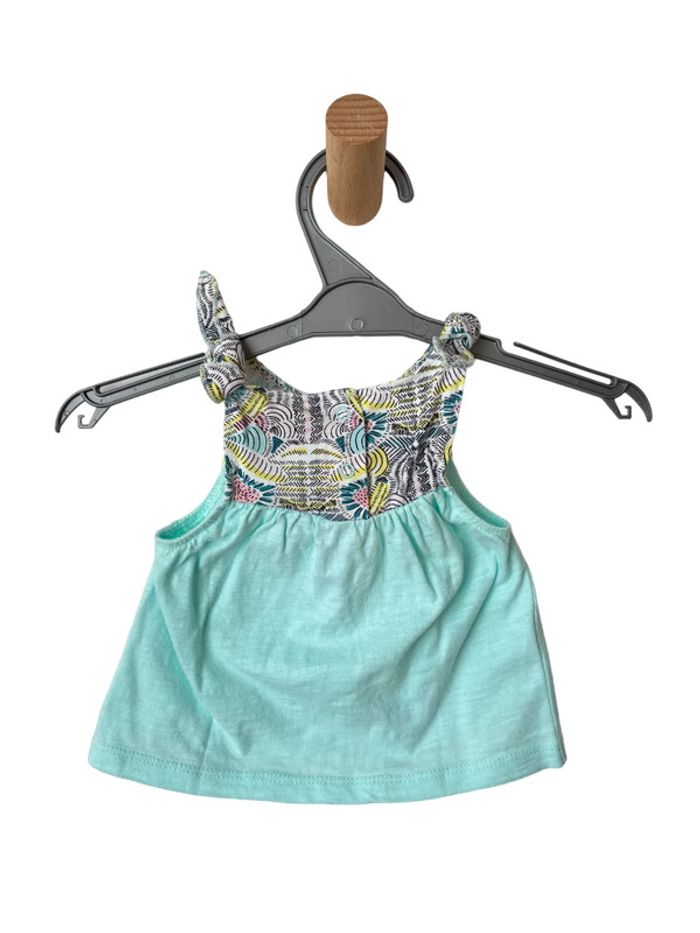 Blouse / top à bretelles turquoise - Tape à l'oeil 3 mois (59cm) - photo numéro 3