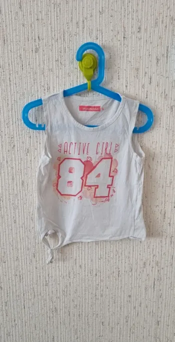Tee shirt blanc et rose taille 6 ans in extenso