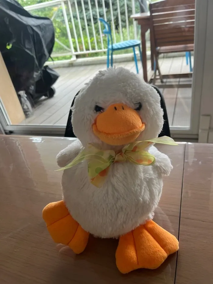 Peluche poule Best made toys blanc orange noeud - photo numéro 4