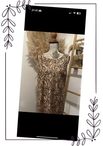 Robe droite rose gold chic avec paillettes