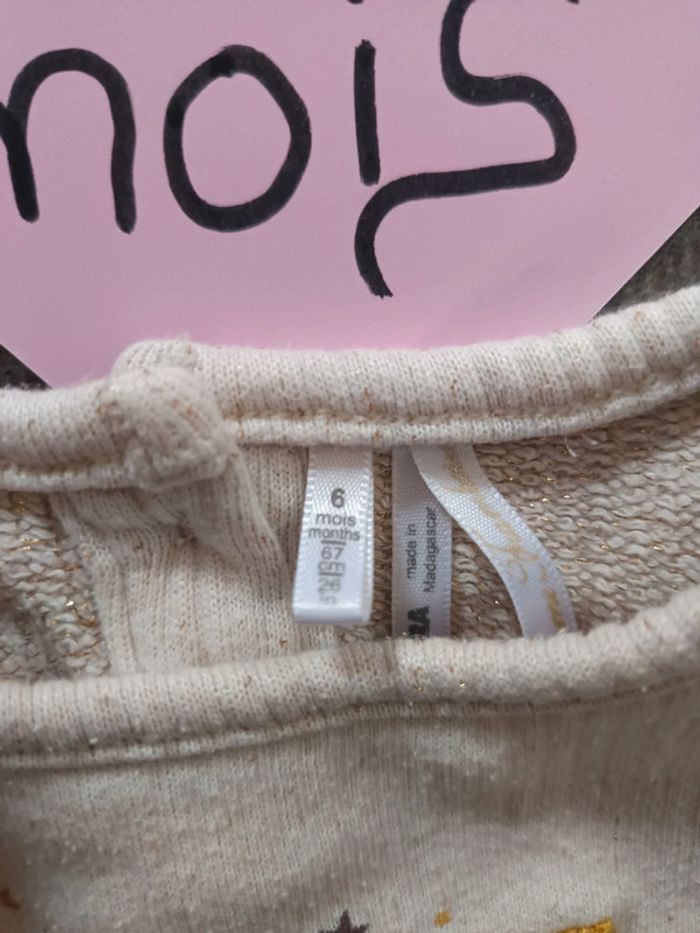 Robe crème et moutarde 6 mois - photo numéro 2