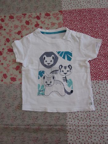 T-Shirt manches courtes blanc 12 mois