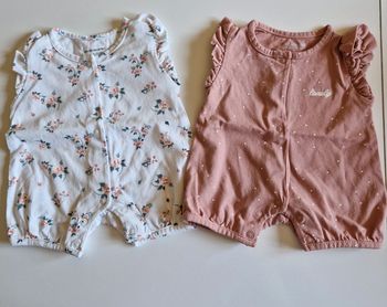 Lot de 2 combishorts/barboteuses Vertbaudet 1 mois