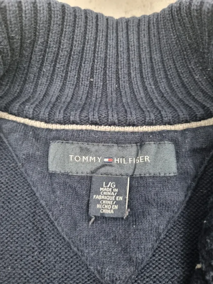Veste zippée bleu marine à losanges Tommy Hilfiger – Taille L Homme (mesures en photos) - photo numéro 8