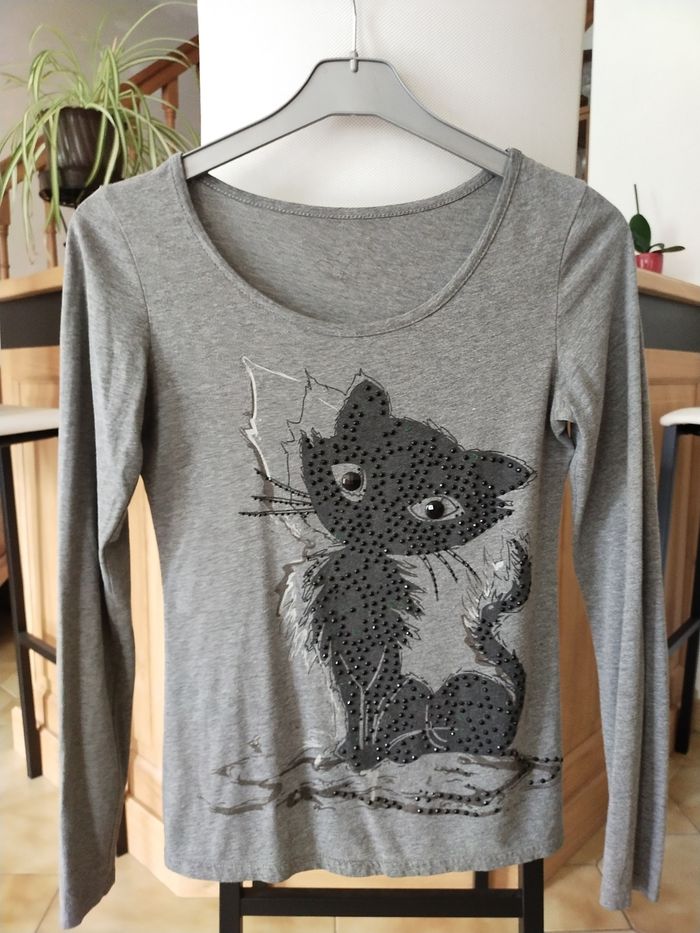 Tee shirt gris femme