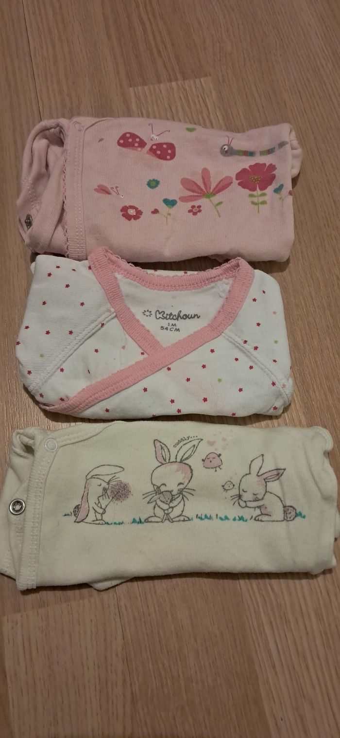 Lot Body manches longues 1mois