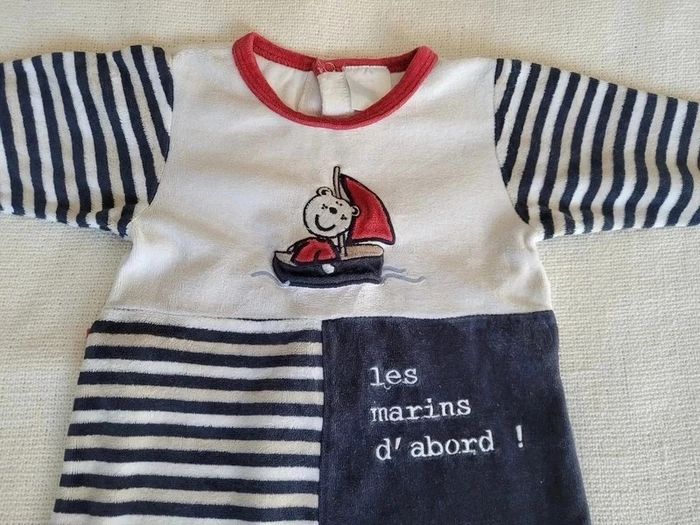 pyjama velours 6 mois style marin - photo numéro 3