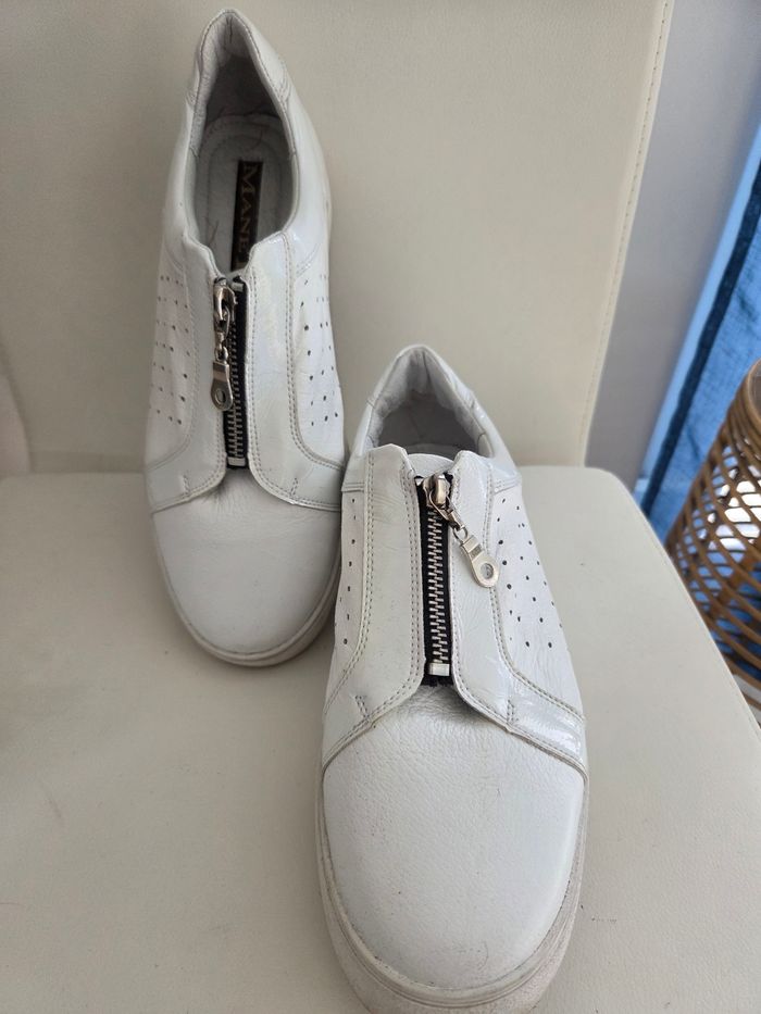 Baskets en cuir blanc Manet P 40.5 - photo numéro 2