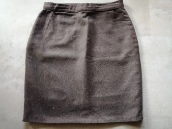 Jupe droite marron Taille 36 Faite main