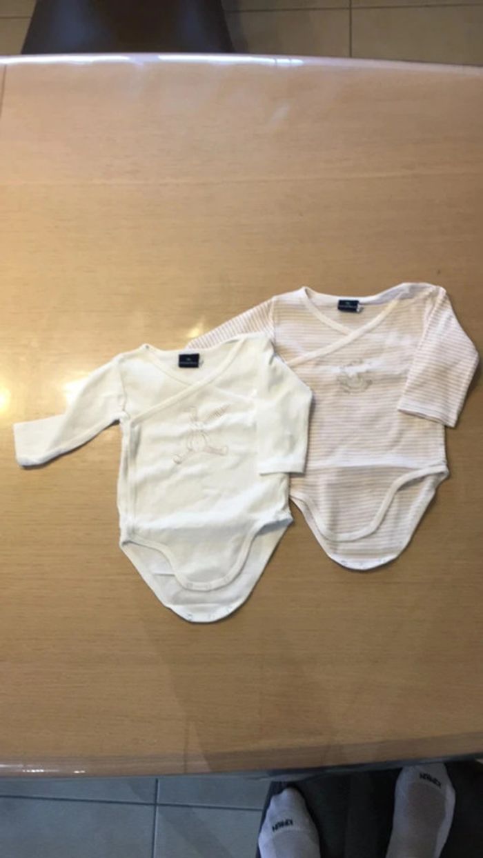 Lot de 2 bodies manches longues garçon sergent major 6 mois