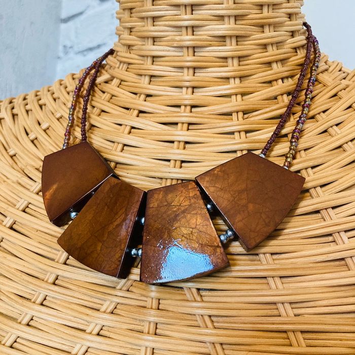 Collier perles en bois 🌿