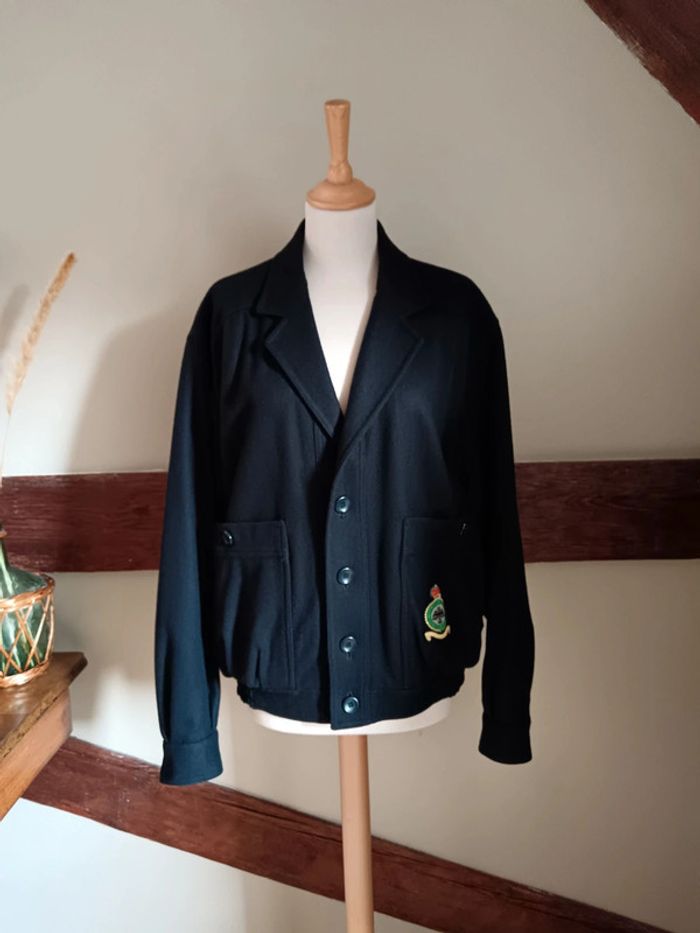 Veste laine bombers marine Made in Italy - photo numéro 4
