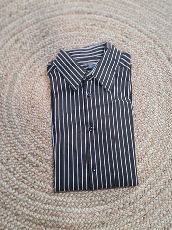Chemise chocolat rayée 38