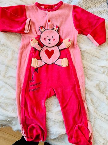 Pyjama velours nounours cœur 18 mois