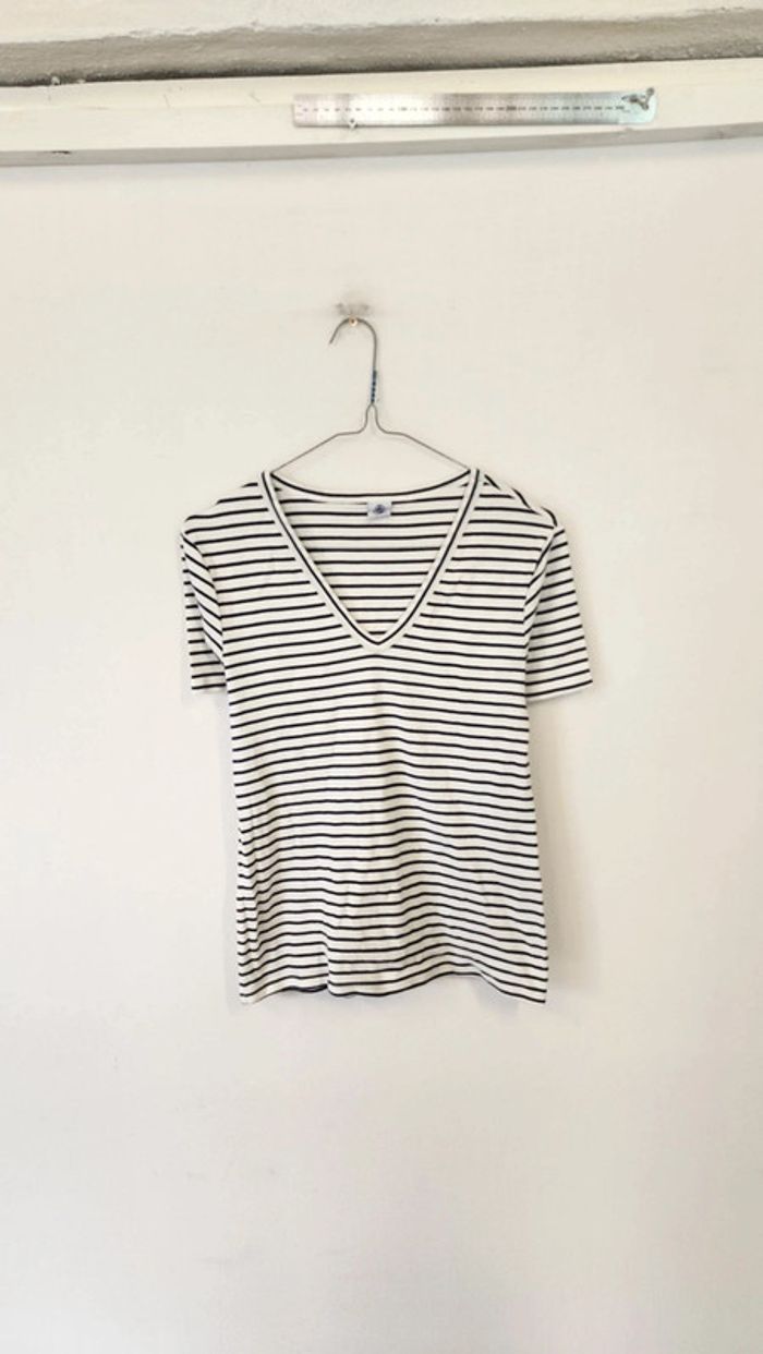 Beau tee shirt marinière petit bateau en coton - photo numéro 2