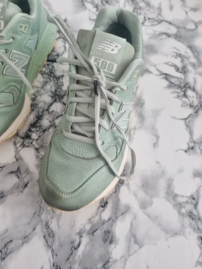 Basket New balance 580 suedine vert clair - photo numéro 6