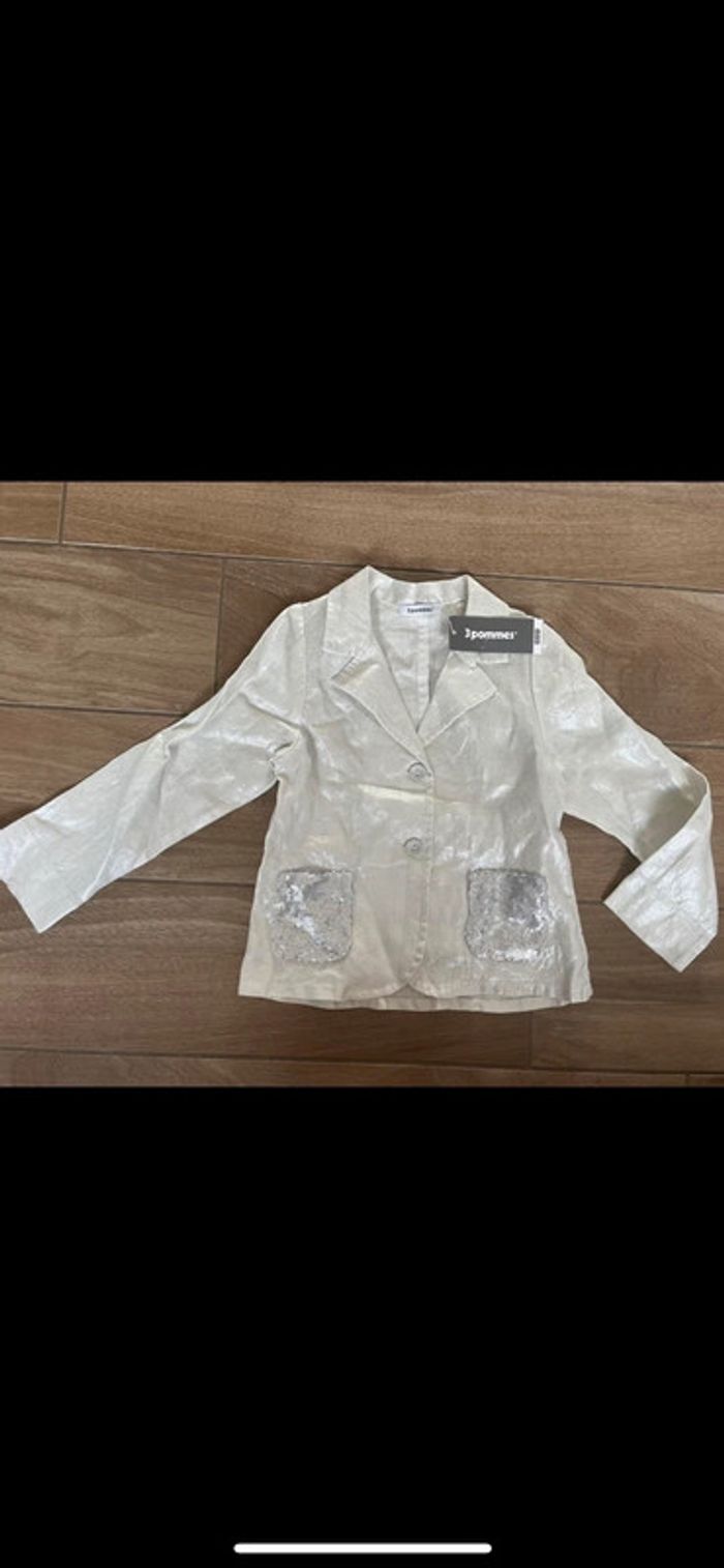 Veste blazer à sequin fête argenté neuf