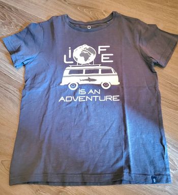 Tee-shirt bleu MC Okaidi 12 ans