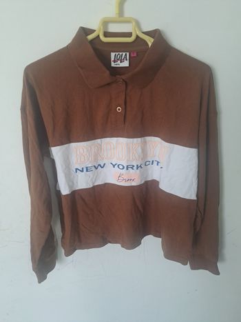 Pull style polo Brooklyn New York Marron Taille L