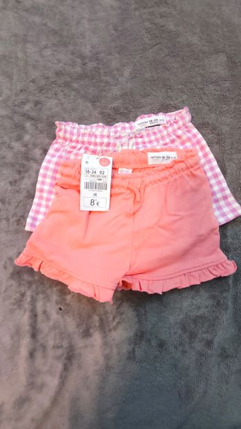 Lot 2 Shorts Bébé – 18-24 mois