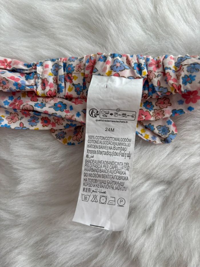 Bandeau 24 mois coton Kiabi liberty fleurie - photo numéro 3