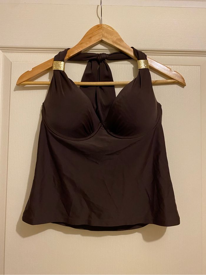Haut de maillot de bain marron – Style tankini élégant