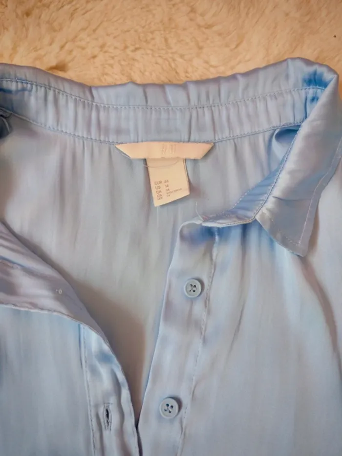 Robe fluide  chemise bleu turquoise 44 - photo numéro 4