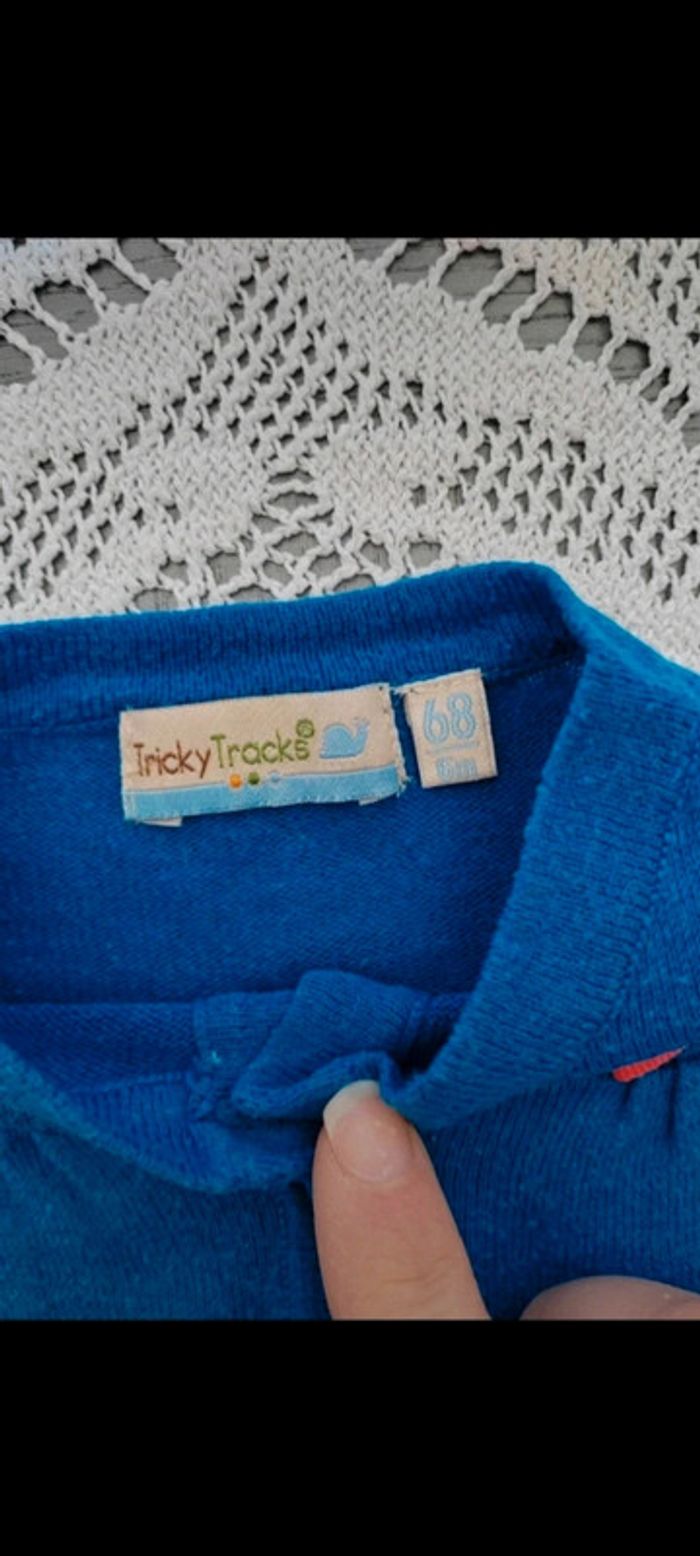 💙Gilet bleu 6 mois Tricky Tracks - photo numéro 3