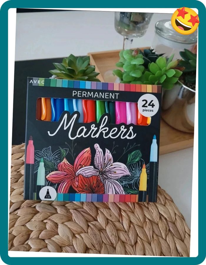 Lot de 24 Crayons Feutres de Permanents Markers Neuf🎁🌿 - photo numéro 5